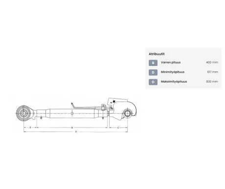 Tyontovarsi HD pikakouralla kat. 3 3 617 830 mm M36 x 30 TLC4003633KR1 kuva