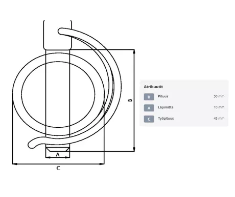 Rengassokka putkelle 10 x 50mm SLP1050GP1 kuva