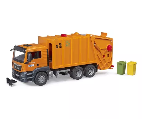 Bruder 03760 MAN TGS roska auto ja kaksi roska astiaa kuva