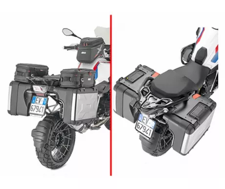 Givi sivutelineet XL01 satulalaukuille alkuperaisten R 1200 GS R 1250 GS sivulaukkujen paalle S375 kuva