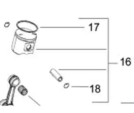 Mäntä, Husqvarna, Poulan, Partner, McCulloch 51 cc  kuva