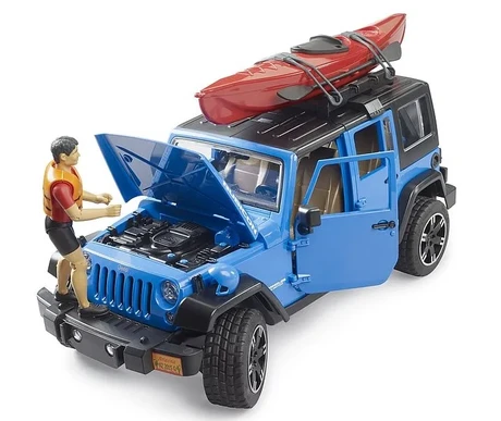 Bruder 02529 Jeep Wrangler Rubicon Unlimited kajakki ja hahmo1 kuva
