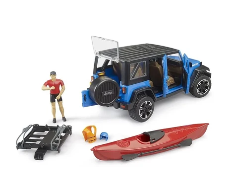 Bruder 02529 Jeep Wrangler Rubicon Unlimited kajakki ja hahmo4 kuva
