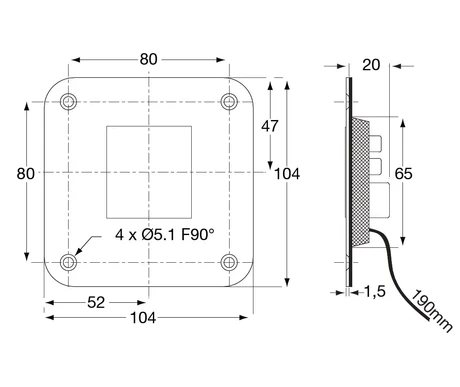 4051912 valokytkin upotettava mitat kuva