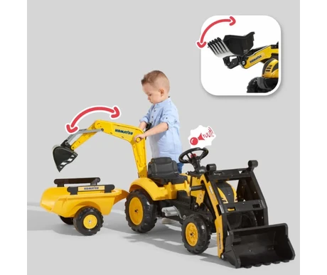 Komatsu polkutraktori etukuormaajalla ja peravaunulla F2076N 1 kuva