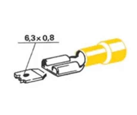 Laattaliitin keltainen 6,3 mm, 25 kpl kuva