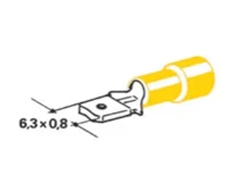 Laattapistoke keltainen 6,3 mm, 25 kpl kuva