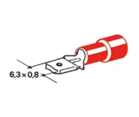 Laattapistoke punainen 6,3 mm, 25 kpl kuva