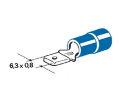 Laattapistoke sininen 6,3 mm, 100 kpl kuva