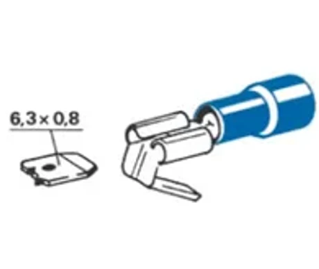 Laattajakaja sininen 6,3 mm, 50 kpl kuva