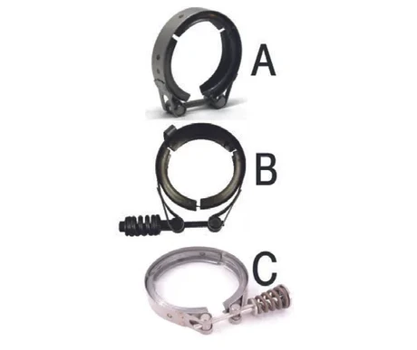 Pakoputken klemmari, V-Clamp, Volvo D81, malli B, ruostumaton kuva