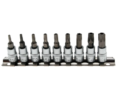 1/4" T-Star Bit Socket Set, tamperproof, T10 - T50 kuva