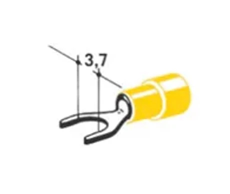 Haarukkaliitin keltainen 3,7 mm kuva