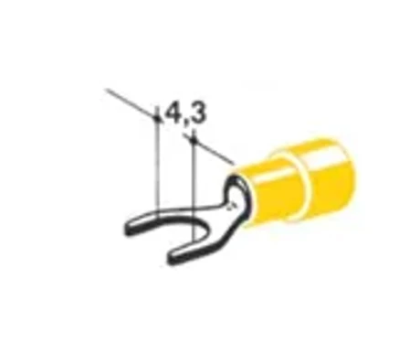 Haarukkaliitin keltainen 4,3 mm kuva