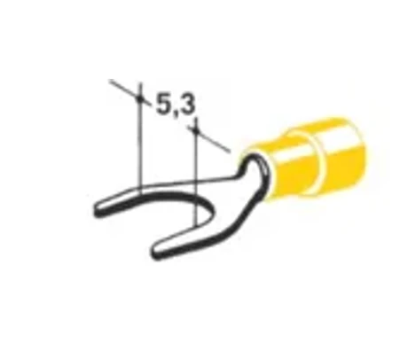 Haarukkaliitin keltainen 5,3 mm kuva