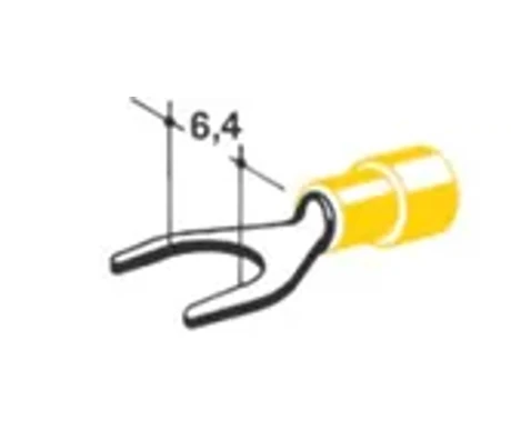 Haarukkaliitin keltainen 6,4 mm kuva