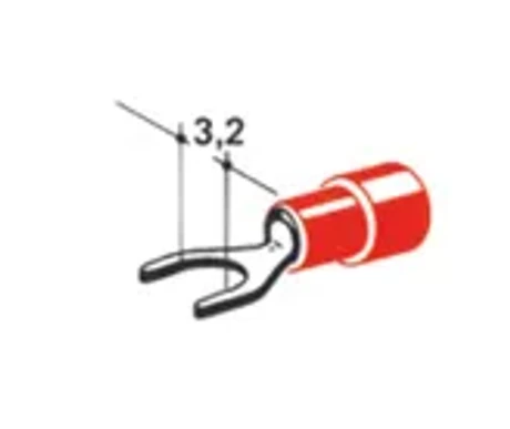 Haarukkaliitin punainen 3,2 mm kuva