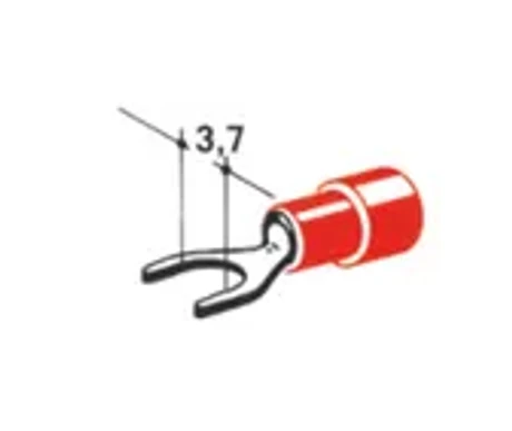 Haarukkaliitin punainen 3,7 mm kuva