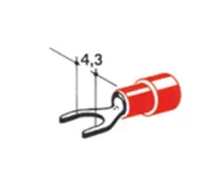 Haarukkaliitin punainen 4,3 mm kuva