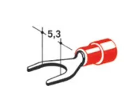 Haarukkaliitin punainen 5,3 mm kuva