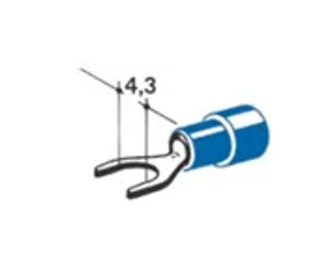 Haarukkaliitin sininen 4,3 mm kuva