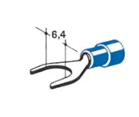 Haarukkaliitin sininen 6,4 mm kuva