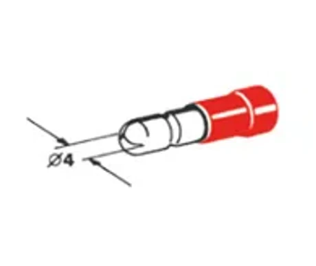 Pyöreä liitin punainen uros 4 mm, 25 kpl kuva