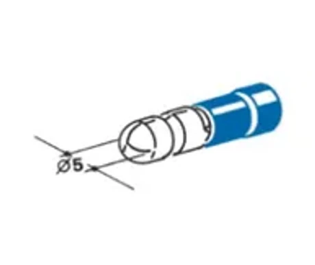 Pyöreä liitin sininen uros 5 mm, 25 kpl kuva