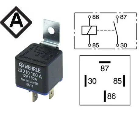 Rele 12V 30A 4-napainen kuva