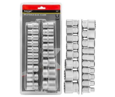 Hylsysarja 1/2" 12-kanttinen 10-32 mm kuva