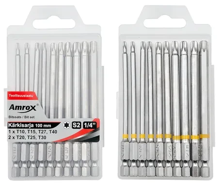 Teräpalat Torx 100 mm värikoodattu 10 kpl kuva