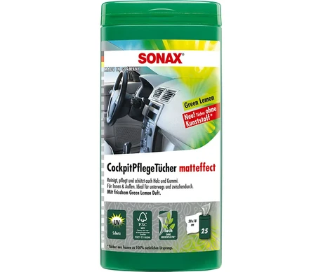 SONAX Puhdistusliina kojelaudalle ja muoviosille 25 kpl kuva