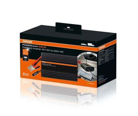 Siniaaltoinvertteri, tupakansytytin, 12V DC 500W kuva