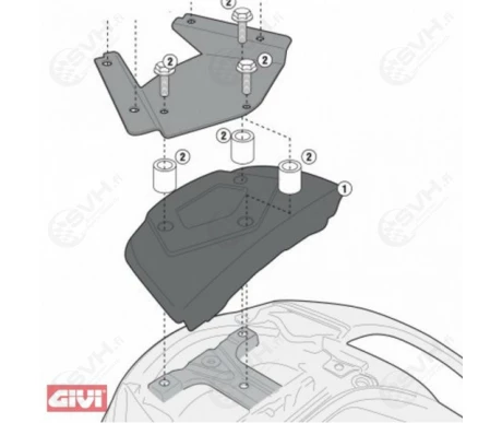 322 SR3104KIT Givi peratelineen asennussarja SR3104KIT SR3104 ja SR3104MM peratelineisiin kuva