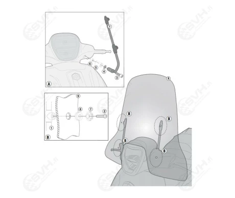 323 A5606A Givi kiinnikesarja A5606A 5606A tuulisuojalle kuva