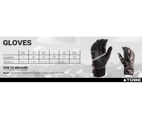 Tobe glove sizeguide 2020 imperial v5 kuva