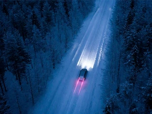 Talvi auton valot vaaka