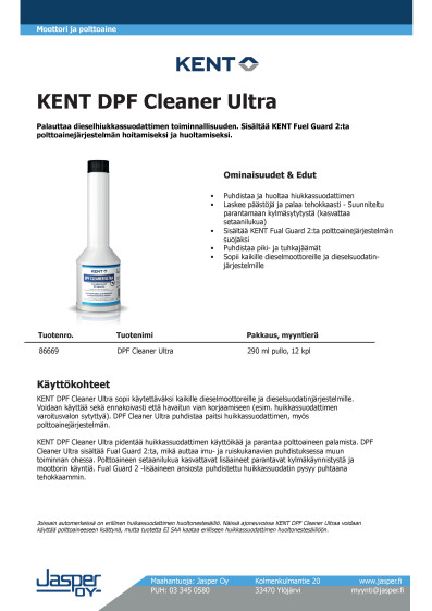 86669 KENT DPF Cleaner Ultra esite